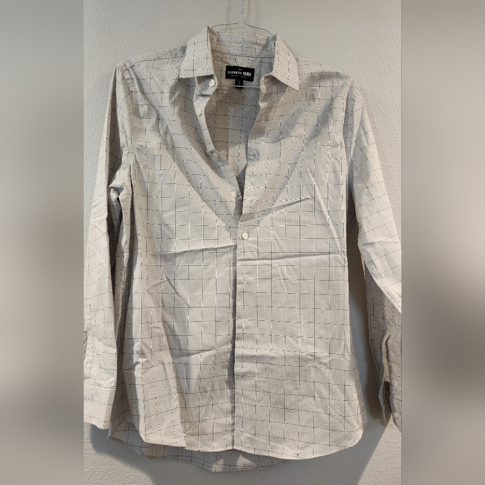 Express Men White Checkered Shirt